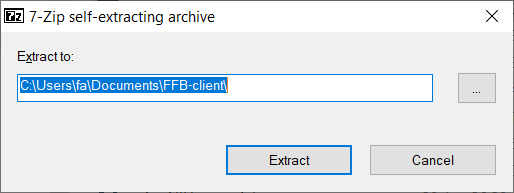 Screenshot of self extracting archive.